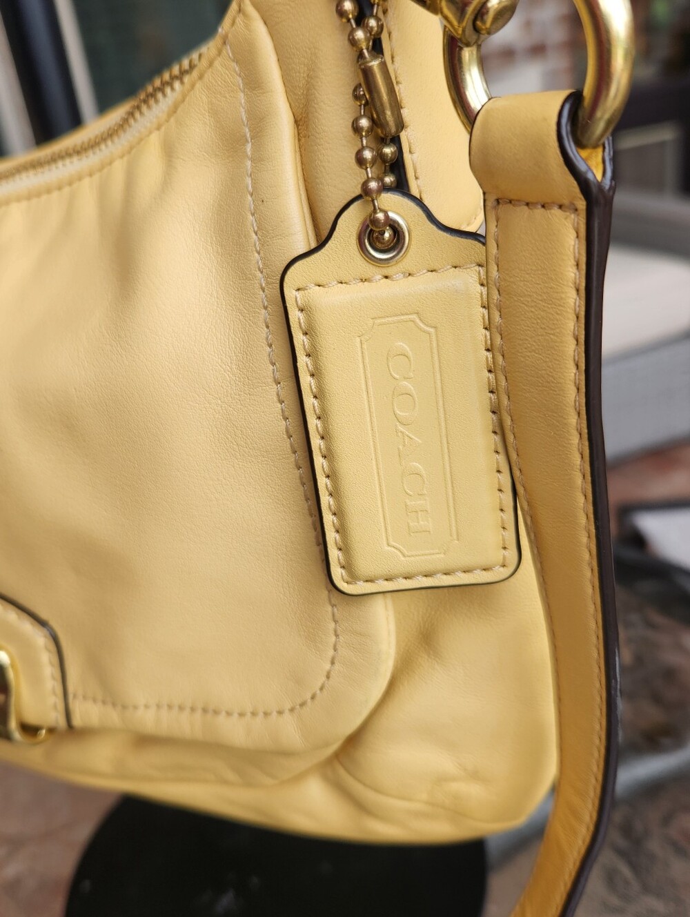 Coach Yellow Leather Shoulder Bag by - Picture 3 of 10
